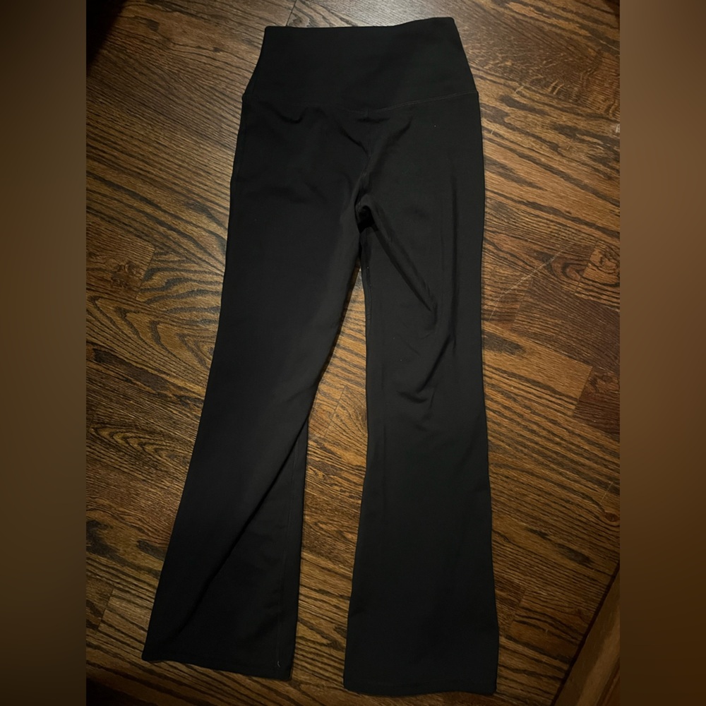 Black Yoga Pants, Slight Flare, Size Small - Picture 2 of 3